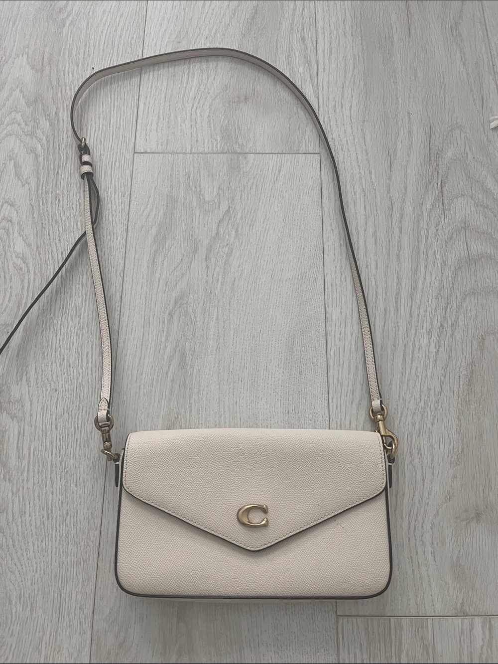 Coach Pebble Leather Crossbody Bag in Chalk